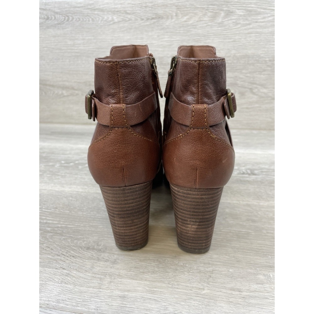 Cole Haan Grand.OS Women's Boot Brown Leather 11 Ankle Block Heel‎ Buckle Strap - Picture 4 of 11